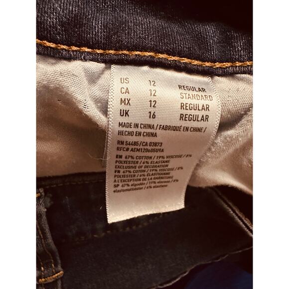 American Eagle Outfitters Women's AEO Denim Jegging Jeans Stretchy Size 12 - Picture 7 of 8